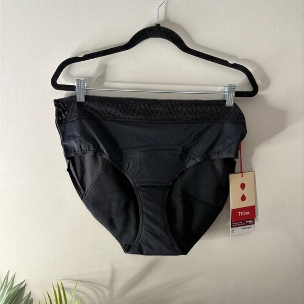 Thinx NWT Noir Hiphugger Underwear Size 2X Black Lace